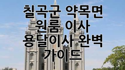 칠곡군 약목면 원룸 이사? 용달이사 완벽 가이드!